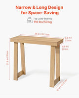 VEVOR 36 in Console Table, Modern Desk Behind The Couch, Wooden Rectangle Entrance Desk, Narrow Long Sofa Table Accent Stand, Ideal for Hallway, Bedroom, Living Room, Foyer, Easy Assembly, Natural VEVOR