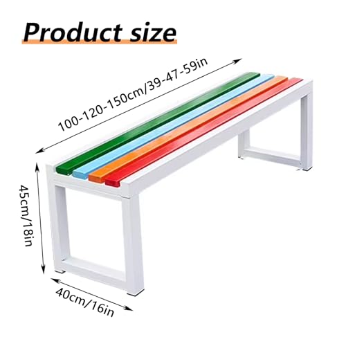 Garden Bench Entry Bench Indoor Bench Backless Front Porch Bench with Slatted Seat for Park, Patio, Front Porch Decorative Deck Furniture,Outdoor Benches Weatherproof,White,120cm GenSDH