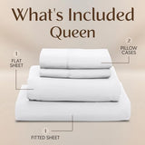 Utopia Bedding Queen Size Sheet Set – 4 Piece Bed Sheets, Soft and Breathable Microfiber, Includes 1 Fitted Sheet, 1 Flat Sheet and 2 Pillowcases – Oeko Tex (White) Utopia Bedding