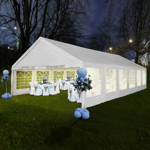 Party Tent 20x40Ft Heavy Duty Outdoor Canopy Tent Carport Gazebo Wedding Tent Carport Event Shelter Large Canopy Tent with Storage Bags SAILARY