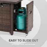 9 Pieces Patio Furniture Set with Fire Pit Table, Outdoor Rattan Sectional Sofa- All Weather High Backrest Wicker Couch Conversation Set with Waterproof Cushion for Backyard balcony Porch (Grey) Grezone