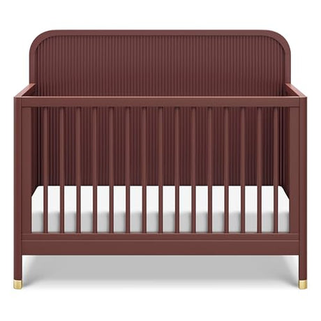 Namesake Brimsley Tambour 4-in-1 Convertible Crib in Crimson, GREENGUARD Gold Certified NAMESAKE