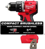 Milwaukee 3601-20 M118 18V Lithium-Ion Brushless Cordless 1/2 in. Compact Drill/Driver (Tool Only), Red Milwaukee