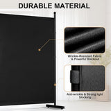 Yettsoy Single Panel Room Divider 6FT Large Privacy Partition Screen, 71" W Freestanding Wall Divider for Room Separation, Portable Room Divider Panel Privacy Screen for Dorm Studio Office, Black Yettsoy