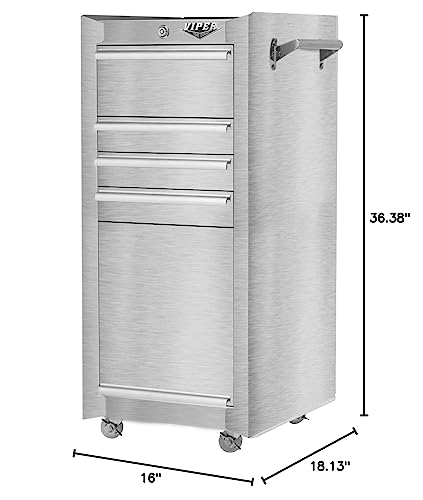 Viper Tool Storage V1804SSR Salon Cart, Stainless Steel