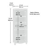 Sauder Harbor View Library/Book Shelf, L: 27.21" x W: 17.48" x H: 72.24", Antiqued White finish Sauder