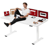 SANODESK Dual Motor Electric Standing Desk 79 x 32 Inches, Height Adjustable Sit Stand Desk with Large Splice Board for Home Office, Computer Workstation, Study & Gaming, White Frame/White Top SANODESK