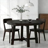 Bellemave 42"-58" Extendable Dining Table for 4-6, Solid Wood Oval Dining Kitchen Table with Removable Leaf, Farmhouse Circle Desk for Kitchen Living Room Space Saving (Espresso) Bellemave