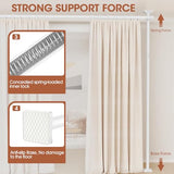 SUNALLY Room Divider Curtain Rod, No Drilling Room Separator for Space Partition Adjustable 4-10ft(H) 28-70inch(W) Heavy Duty Temporary Wall Divider Floor to Ceiling Tension Rod, White SUNALLY