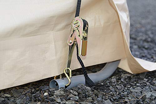 ShelterLogic 10' x 20' x 8' Peak Style Roof Instant Garage Carport Car Canopy with Steel Frame and Waterproof UV-Treated Cover, Sandstone ShelterLogic