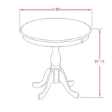 East West Furniture AMGR3-LWH-W 3 Piece Dinette Set for Small Spaces Contains a Round Kitchen Table with Pedestal and 2 Dining Room Chairs, 36x36 Inch, Linen White East West Furniture