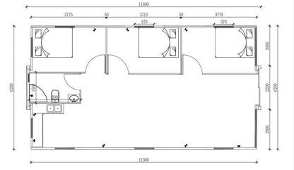 40ft House with Luxury Design, with 3 Bedroom, 1 Living Room, 1 Full Equiped Bathroom and Kitchen,Prefabricated Container House for Adults Living, Foldable Mobile Home Easy Setup & Move. (40f - WoodArtSupply