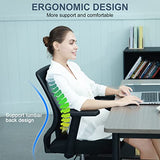 Schwake Ergonomic Office Chair Home Mesh Desk Chair with Adjustable Arms - Mid Back Computer Chairs for Adults - Swivel Task Chair Comfortable for Home Office (Black) Schwake