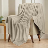 Utopia Bedding Khaki 100% Cotton Blanket [King Size - 90x108 Inch] 350GSM Lightweight, Soft and Breathable Thermal Blanket for All Seasons Utopia Bedding