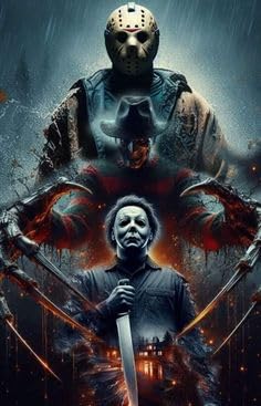 Aurellart Horror Movie Icons Diamond Painting Kit, Halloween Theme Wall Art Craft,Diamond Dots for Home Wall Decor 12x16 Inch