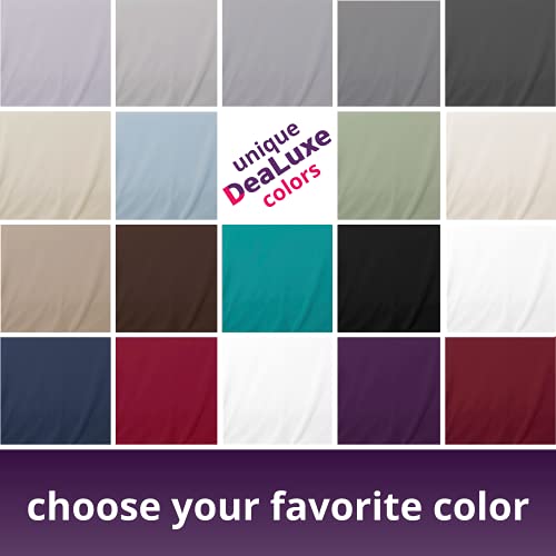 Twin Deep Pocket Fitted Sheet – Deep Pocket Twin Fitted Sheet – Microfiber Twin Size Fitted Sheets Only – Single Mattress Fitted Bed Sheet Set – Kids Bed Fitted Sheet for Boys / Girls 21 Inch Grey DeaLuxe