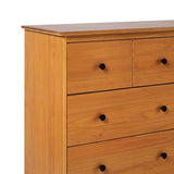 Walker Edison Modern 6-Drawer Solid Wood Dresser Bedroom Storage, 57 Inch, Caramel-T Walker Edison