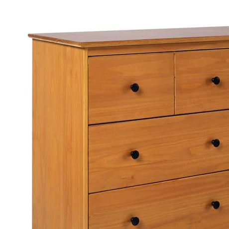 Walker Edison Modern 6-Drawer Solid Wood Dresser Bedroom Storage, 57 Inch, Caramel-T Walker Edison