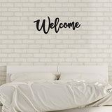 Wood Cutout Welcome Sign Wooden Welcome Wall Decor Word Sign Wood Art Sign for Front Door Rustic Home Gallery Wall Decorations 15.7 x 6 Inches Jetec