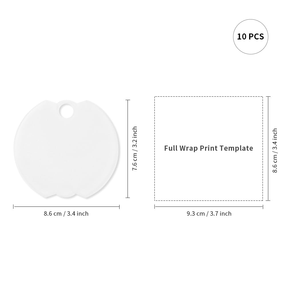 PYD Life 10 Pack Sublimation Ornaments Blanks Acrylic Floral 3.2" for Personalized Christmas Tree Home Decor Bulk PYD Life