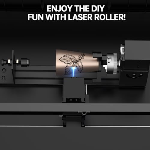Gluwphy Laser Rotary Roller for Gluwphy Laser Machine，Laser Engraver Y-axis Rotary Module Engraving Module for Engraving Cylindrical Objects Cans 360°, Wine Glass, Tumbler, Ring Gluwphy
