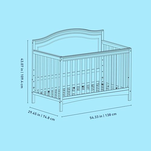 Graco Paris 4-in-1 Convertible Crib – GREENGUARD Gold Certified, Converts to Toddler Bed and Daybed, Fits Standard Full-Size Crib Mattress, Adjustable Mattress Support Base (Blush)