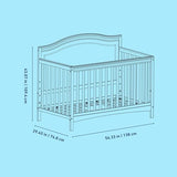 Graco Paris 4-in-1 Convertible Crib – GREENGUARD Gold Certified, Converts to Toddler Bed and Daybed, Fits Standard Full-Size Crib Mattress, Adjustable Mattress Support Base (Blush)
