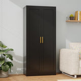 Metal Kitchen Pantry Cabinet, 71"Tall Cabinet with 2 Doors and 4 Adjustable Shelves, Pantry Cabinets for Kitchen Storage, Metal Storage Cabinet for Kitchen, Dining Room, Living Room and Bathroom-Black Wanfu