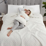 Serta ComfortSure Soft 3-Piece Full/Queen Quilt Bedding Set, Includes Bedspread/Coverlet and Pillow Shams, Bedding for All Seasons, Machine Washable, Ivory Serta