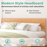 MORDEER King Size Bed Frame and Headboard, Malaysian Oak King Bed Frame with Storage, Modern Platform Bed Frame with Headboard, No Box Spring Needed, Easy Assembly, Rustic Pine MORDEER