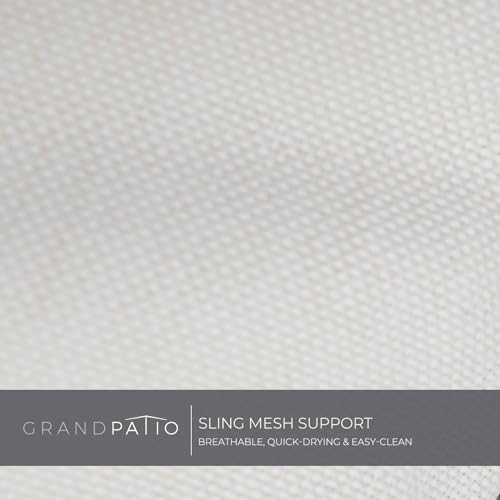 Grand patio Outdoor Loveseat with Canopy, Metal Patio Loveseat Sofa with Thick Cushion, Tropical-style Patio Furniture Featuring Imitation Bamboo Finish, White Grand patio