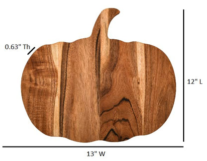 Halloween Pumpkin Shaped Wood Cutting Board for kitchen Decoration, Gothic Cutting Boards with Handle, Charcuterie Wooden Boards, Serving Platter (Pumpkin Board 12"L x 13"W)