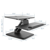 Mount-It! Compact Standing Desk Riser, Height Adjustable Desktop Sit Stand Workstation with Gas Spring, Tabletop Stand Up Desk with Keyboard Tray, Black Mount-It!