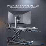 VIVO Corner Height Adjustable 38 inch Standing Desk Converter, Quick Sit to Stand Tabletop Dual Monitor Riser Workstation, DESK-V037MC VIVO