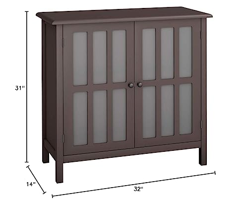 Tangkula Sideboard Buffet Storage Cabinet, Kitchen Storage Cabinet with 2 Glass Doors, Liquor Cabinet for Home Kitchen Dining Room, Cupboard Console Table, Curio Cabinet (Coffee) - WoodArtSupply