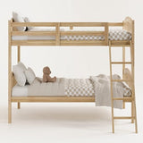 Storkcraft Long Horn Twin-Over-Twin Bunk Bed (Natural) - GREENGUARD Gold Certified, Converts to 2 Individual Twin beds Storkcraft