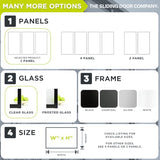 3-Panel Clear Glass Sliding Room Divider - Tempered Glass Wall Separator Screen for Office, Home, Workstation, Cubicle, Desk - Commercial & Residential Partition - 90" W x 80" H, Black Frame The Sliding Door Company