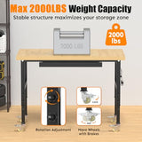 Granper 48" Work Bench with Drawers, Portable Workbench with Wheels and Power Outlets, Heavy-Duty 3000 LBS Capacity Wood Work Table for Garage, Workshop, Office, Home Granper