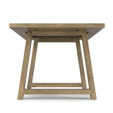 SIMPLIHOME Whitley Dining, Solid Mango Wood Farmhouse-Style Rectangular Kitchen Table in Grey Wash for 4 to 8 People, 72 inches SIMPLIHOME