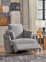 Signature Design by Ashley Modmax Contemporary Indoor Upholstered Press-Back Rocker Swivel Glider Recliner with Hidden Storages, Light Gray Signature Design by Ashley