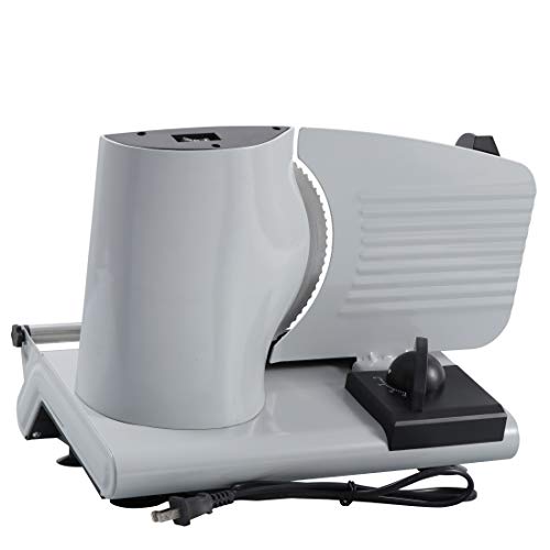 ZENY Professional Stainless Steel Electric Meat Slicer Food & Vegetable Cutter with Removable 7.5" Blade - Adjustable Knob for Thickness - Anti Slip Rubber Feet - Sliver (7.5") ZENY