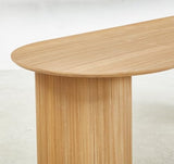 WILLIAMSPACE 90.55" Wood Extendable Dining Table for 6 to 10, Modern Oval Kitchen Table with Wooden Legs, Mid Century Large Dining Room Table, Easy to Assemble (59.15"-74.8"-90.55", Oak) WILLIAMSPACE
