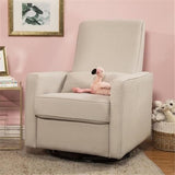 Davinci Piper 360° Swivel Rocker Recliner Chair - Glider Rocking Chair for Nursery and Living Room- GREENGUARD Gold, FSC & Certi-PUR US Certified - Ultra Comfy Glider Recliner Nursery Chair - Cream