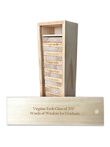 WE Games Personalized Wedding Guest Book Alternative, Wood Block Stacking Party Game, Wooden Memory Keepsake Box, 54 Blocks, Custom Engraved - WoodArtSupply