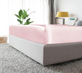 MILVOWOC Twin Satin Sheet - Light Pink, Soft Bottom Fitted Sheet - 1 Piece MILVOWOC