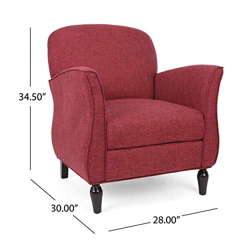 neolun Stylish and Comfortable Traditional Armchair for Living Room, Tweed Upholstery, Retro Design, Red neolun