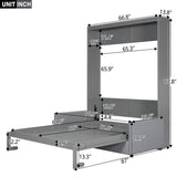 Ball & Cast Queen Size Murphy Bed Wall Bed with Sofa,can be Folded,Multifunctional Hideaway Cabinet Bed Frame,No Box Spring Needed,for Apartment,Bedroom,Guest Room,Gray Ball & Cast