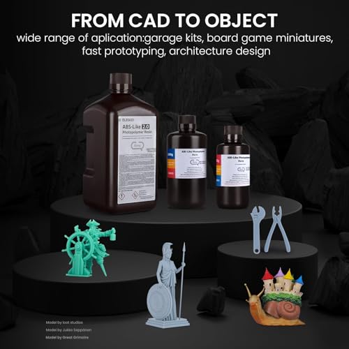 ELEGOO ABS-Like 3D Printer Resin LCD UV-Curing Resin 405nm Standard Photopolymer Resin for Mars Saturn Jupiter MSLA DLP LCD 3D Printing Clear Red 1000g ELEGOO