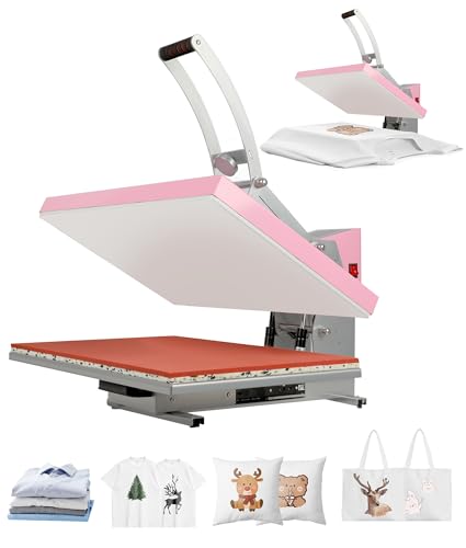 Jinrrenyi 24x16 Inch Heat Press Machine for T Shirts with LCD Smart Screen and Pull-Out Sliding Track, 2000W Digital Industrial Sublimation Printer for Heat Transfer Vinyl, Fast Heating Jinrrenyi