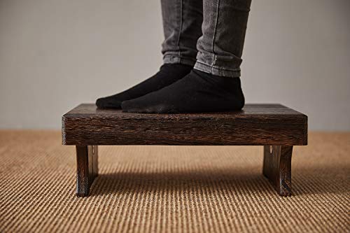 SINOBEST Wood Step Stool, Portable Rectangle Bed Stool, Small Step Ladder for Kitchen & Bathroom, Foot Rest Stool Under Desk, Large Surface, Strong and Durable SINOBEST